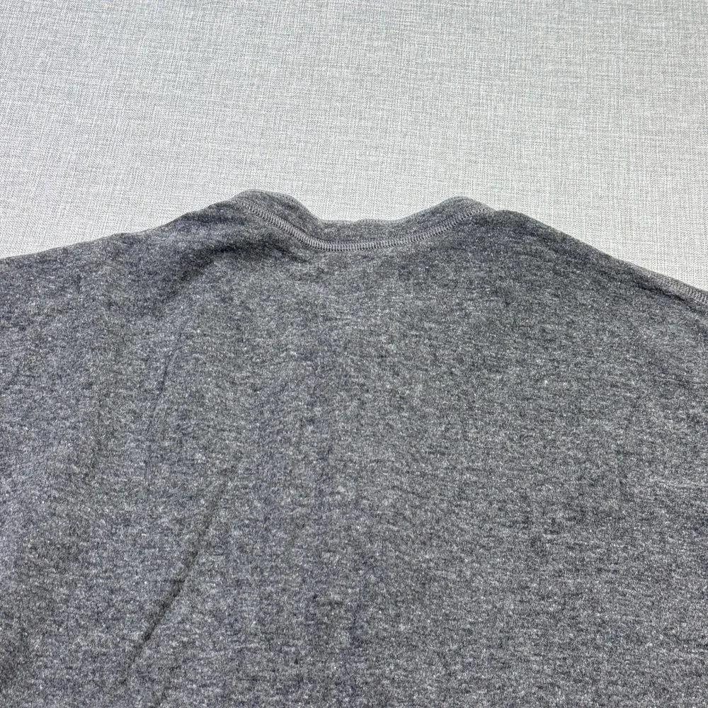 L.L. Bean River Driver Henley Shirt Mens Large Gray Crew Neck Button Cotton Wool